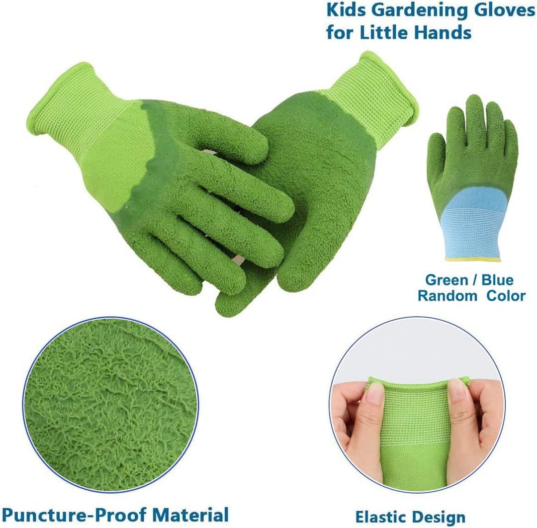 Shinelee 7 Stück Gartenspielzeug für Kinder Gartengeräte Gartenhandschuhe Kinder Garten Werkzeugtasc