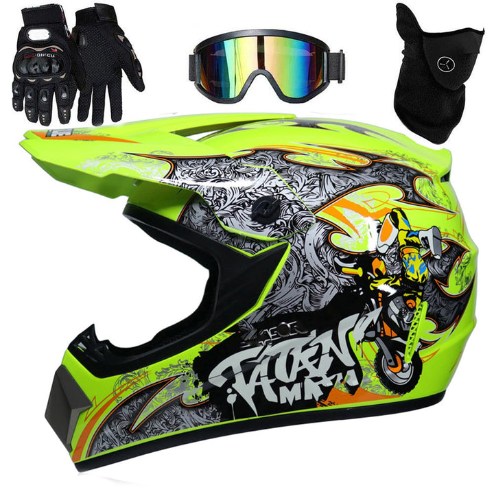 Downhill Motorradhelm Kinder, Helm Set Herren ATV Motorradhelm D.O.T Zertifizierter Helm Mit Brille
