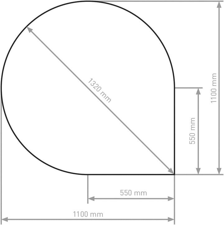 raik RA074-1B6-sw Raik Bodenplatte Tropfen schwarz pulverbeschichtet 1100 x 1100