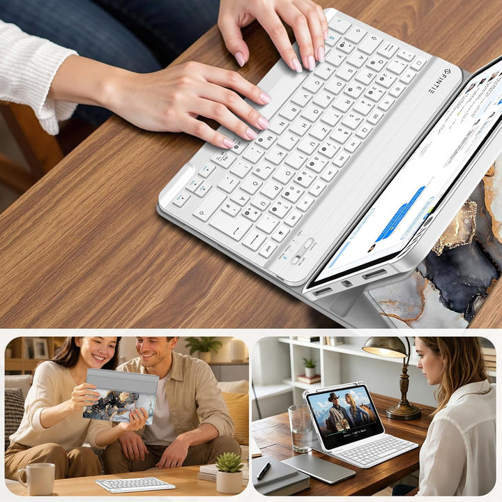 FINTIE Hülle mit Tastatur für iPad Air 11 Zoll M4/M3/M2 (2026/2025/2024), iPad Air 5./4. Gen 10,9 Zo