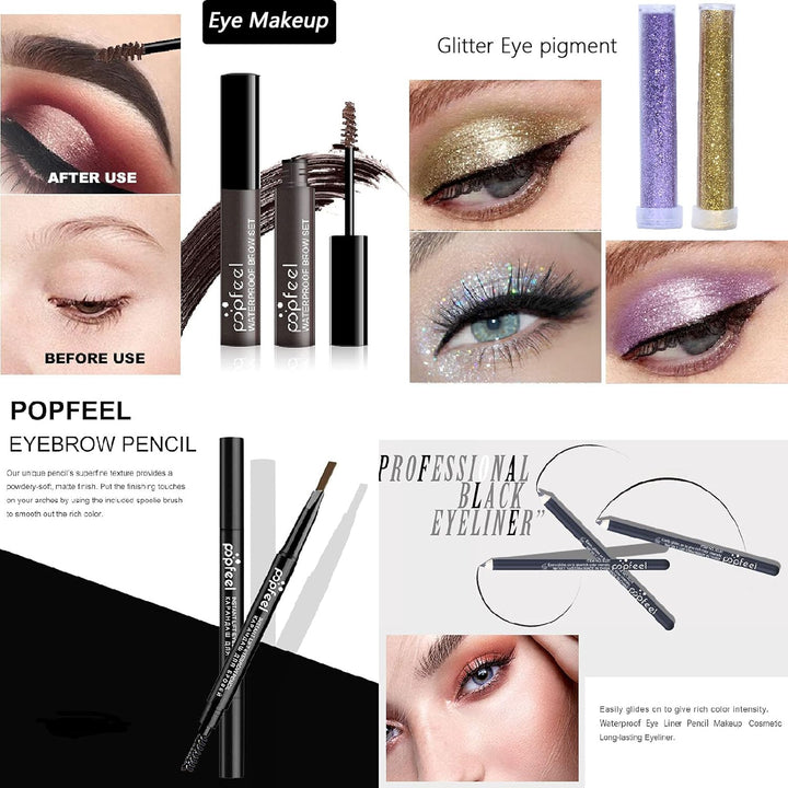 16St Schminkkasten Make-Up Set, Professionelles Kosmetische Schmink Set mit Lidschatten Lippengloss