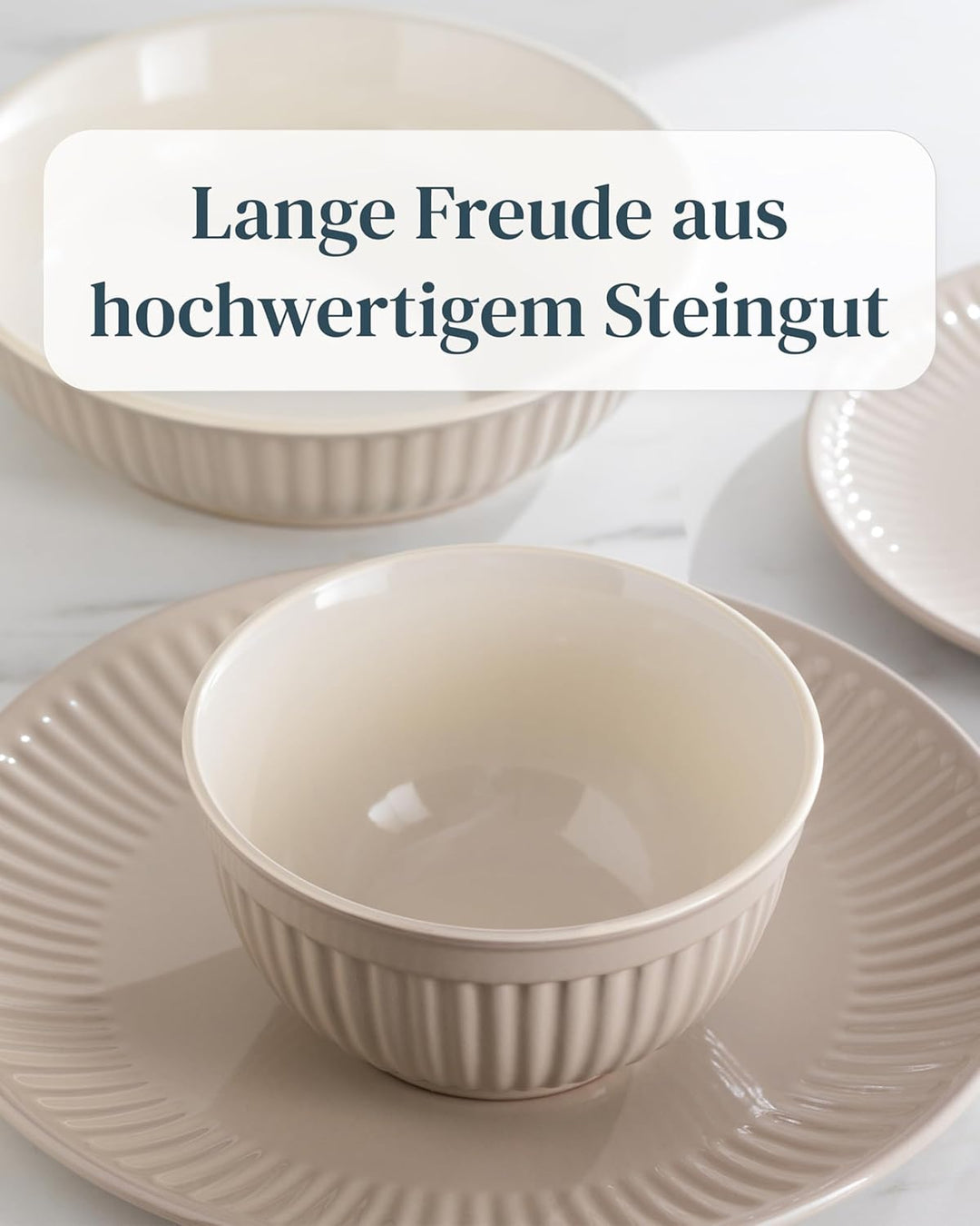 Steingut Kaffeetassen 6 Personen Hygge TESTSIEGER, Traumhaftes Skandinavisches Steingut Tassen Set,
