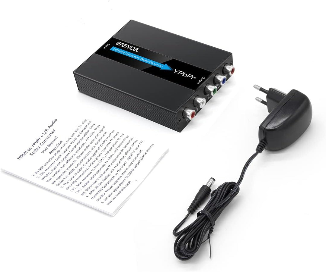 EASYCEL HDMI zu Component (YPbPr / RGB / 5RCA) Scaler Konverter (mit Scaler-Funktion, Aluminium), HD