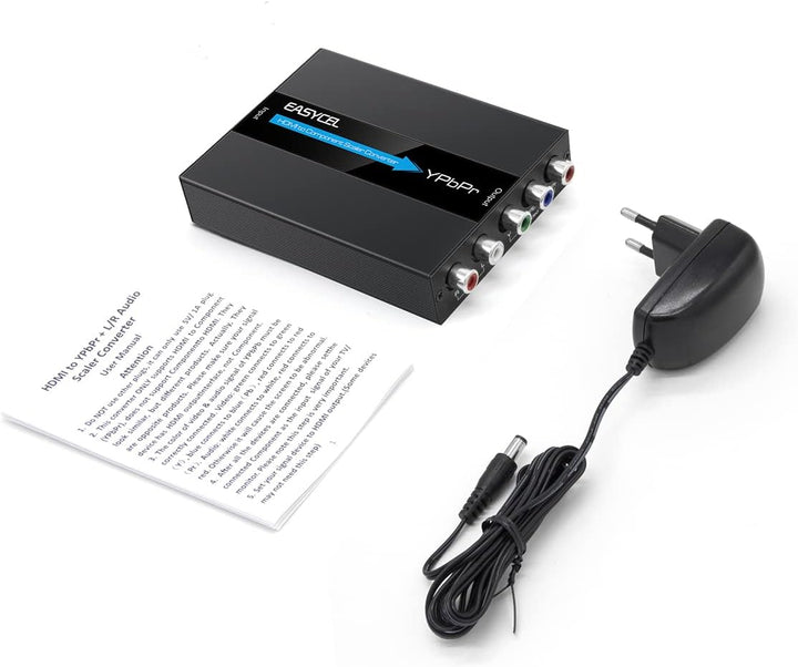 EASYCEL HDMI zu Component (YPbPr / RGB / 5RCA) Scaler Konverter (mit Scaler-Funktion, Aluminium), HD