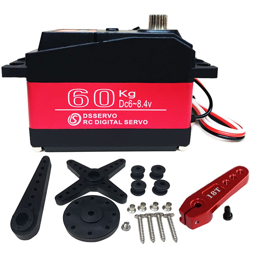 ANNIMOS 60KG Grosses Servo 8,4V Hochspannung Rostfreier Stahl Zahnrad Grosses Drehmoment Schnelle Ge