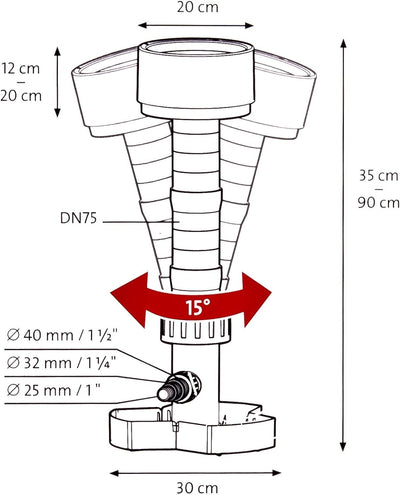 Osaga Skimmer mit Flockeffekt, zum Absaugen von Schmutz, Blättern und Algen auf der Wasseroberfläche