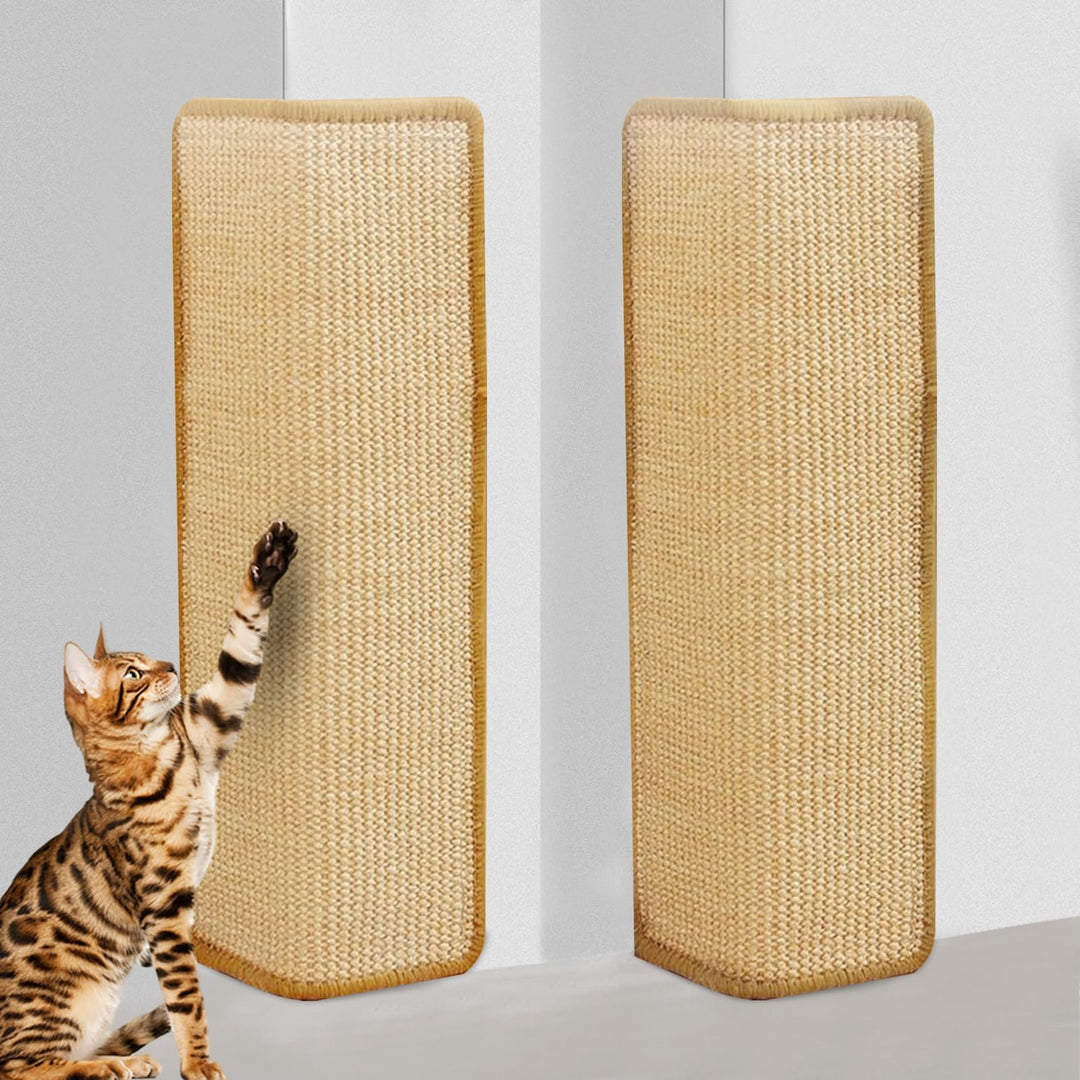 2 Stück Kratzmatte Katze, Kratzteppich Sisal, 60 x 30 cm Wand Katzenkratzbrett, Sisal Fussmatte Tepp