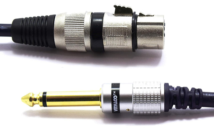 VITALCO XLR Buchse auf 6,3mm Mono Klinke Kabel 5m Mikrofonkabel 3 Polig auf 6.3 TS Klinkenstecker Ad