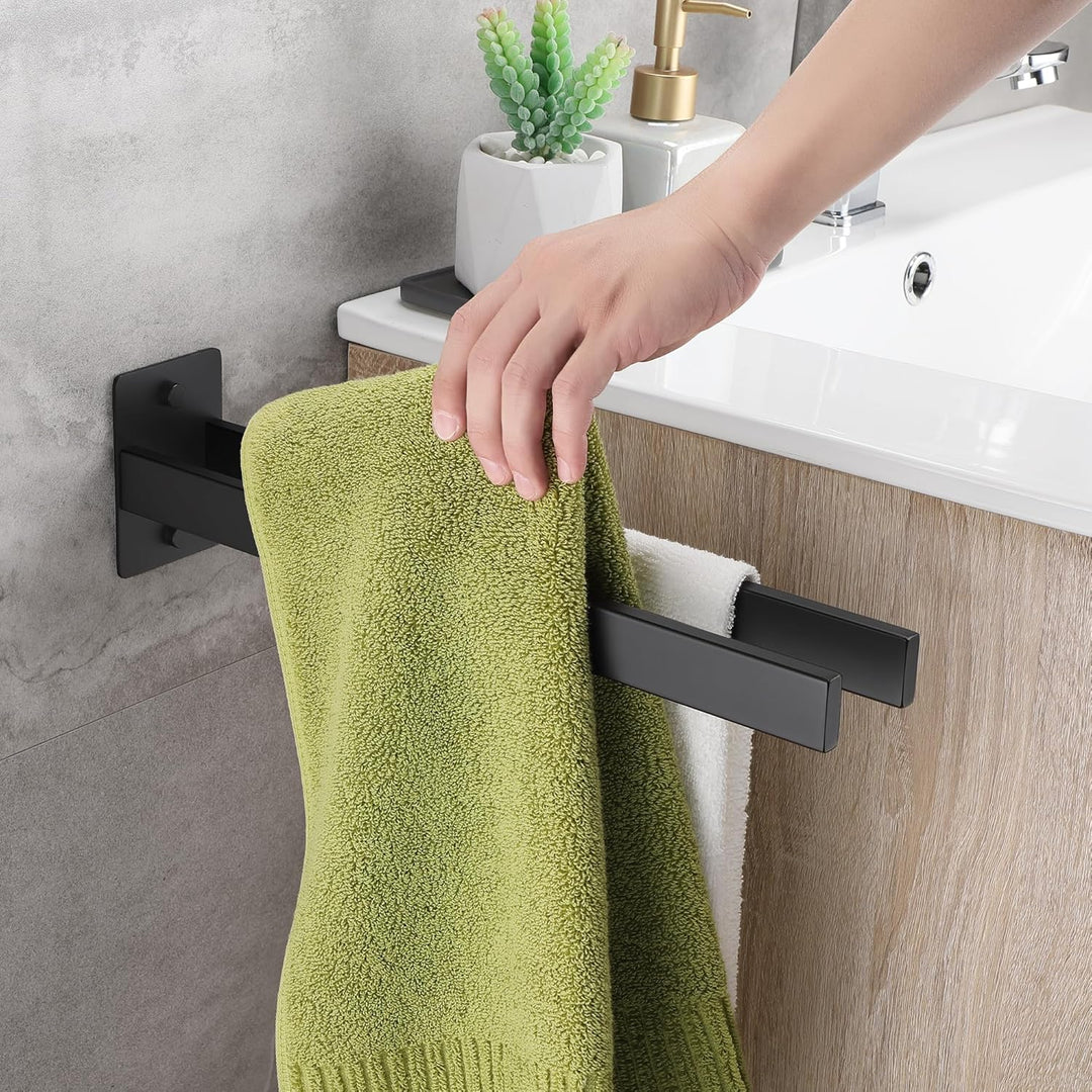OETAMS Handtuchhalter Bohren Doppelt Handtuchstange 304 Edelstahl Hantuchhalterung Eckig Handtuchhal
