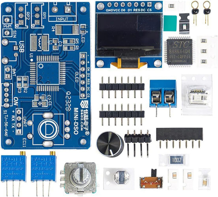 Stc8a8k DIY-Oszilloskop-Kit Mit 0,96-Zoll-LCD-Einkanal-Digitaloszilloskop Mit 30&Nbsp V/10&Nbsp kHz