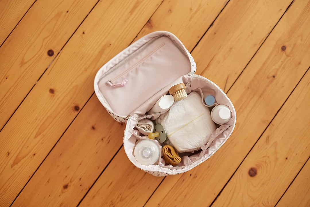 LÄSSIG Baby Wickeltisch Organizer Windel-Organizer to Go/Casual Nursery Caddy To Go Weiss, Weiss
