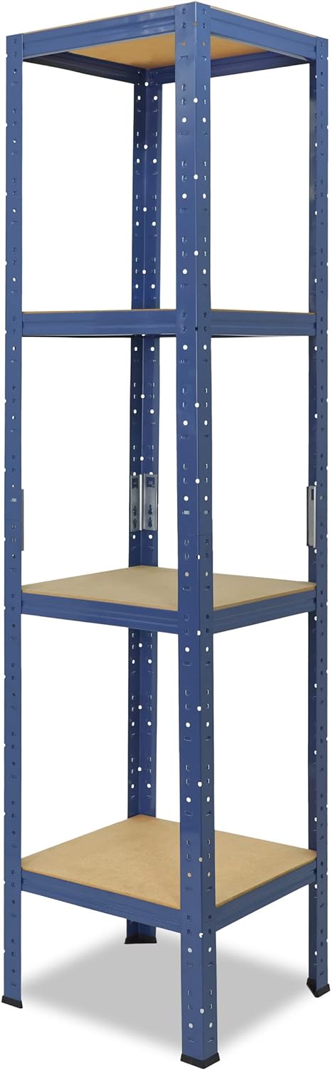 shelfplaza® 155x60x60cm Home Schwerlastregal blau/Metallregal mit 4 Böden/Kellerregal Metall, Garage