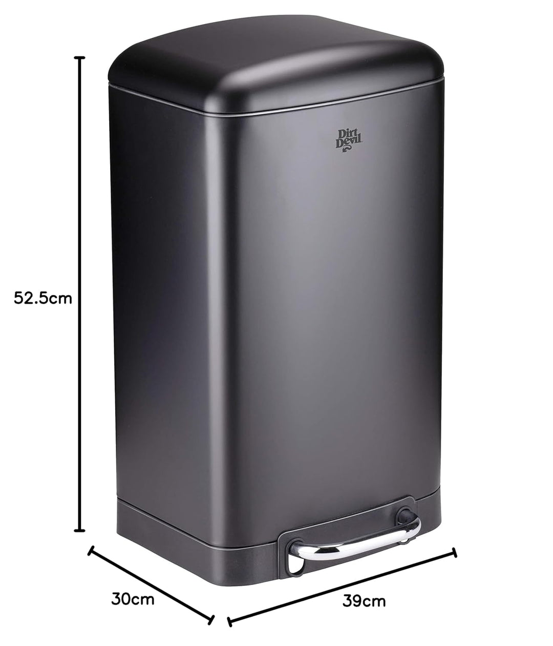 Dirt Devil Tretmülleimer 20L – Mülleimer Küche mit Soft Close – Abfalleimer aus Edelstahl – Herausne