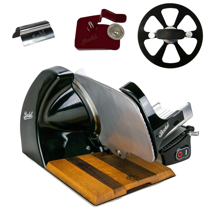 Berkel Aufschnittmaschine Home Line 250 in schwarz - Premium Schneidemaschine inkl. handgefertigtem