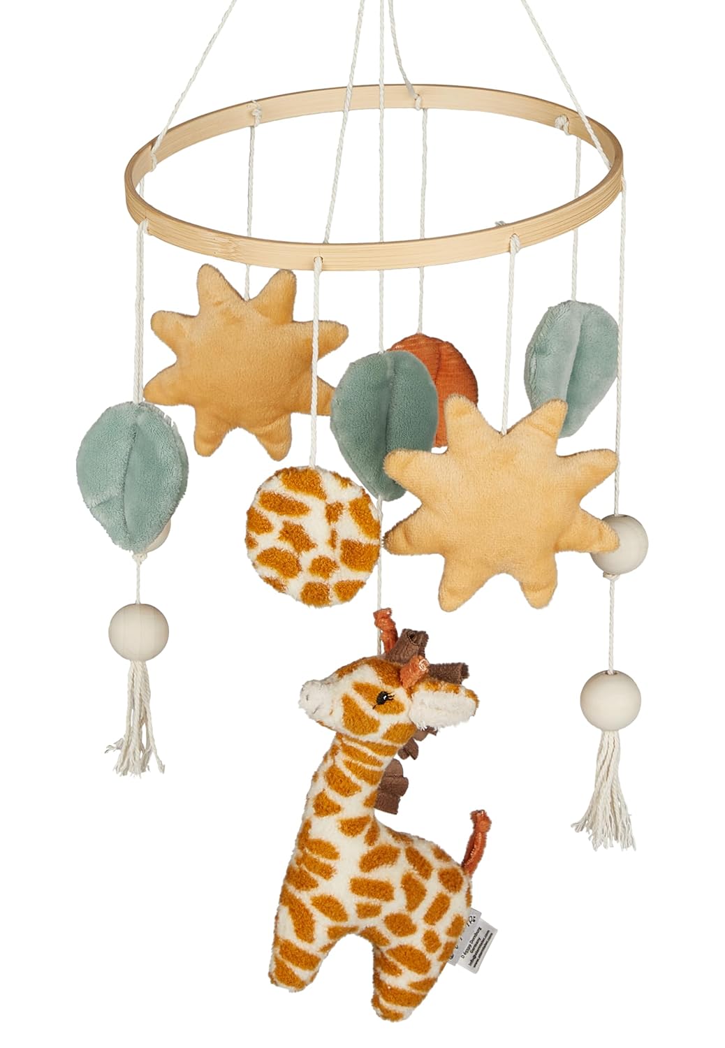 Sterntaler Deko-Mobile Giraffe & Löwe - Filigrane Wattierung, Weiches Stoff, Holzring - Liebevolle B