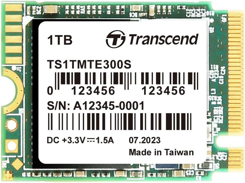 Transcend TS1TMTE300S 1TB M.2 2230 NVMe PCIe Gen3 x4 interne SSD, Solid State Drive, 3D NAND Flash T