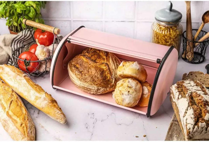 KING HOFF Brotkasten Brotbox Brotbehälter Brotdose (Rose, 44L x 27B x 18,5H cm) Rose 44 cm x 27 cm x