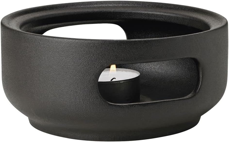 Stelton Theo Stövchen aus Stein, für Teelichter, schwarz, Nordic Design Stövchen Schwarz, Stövchen S