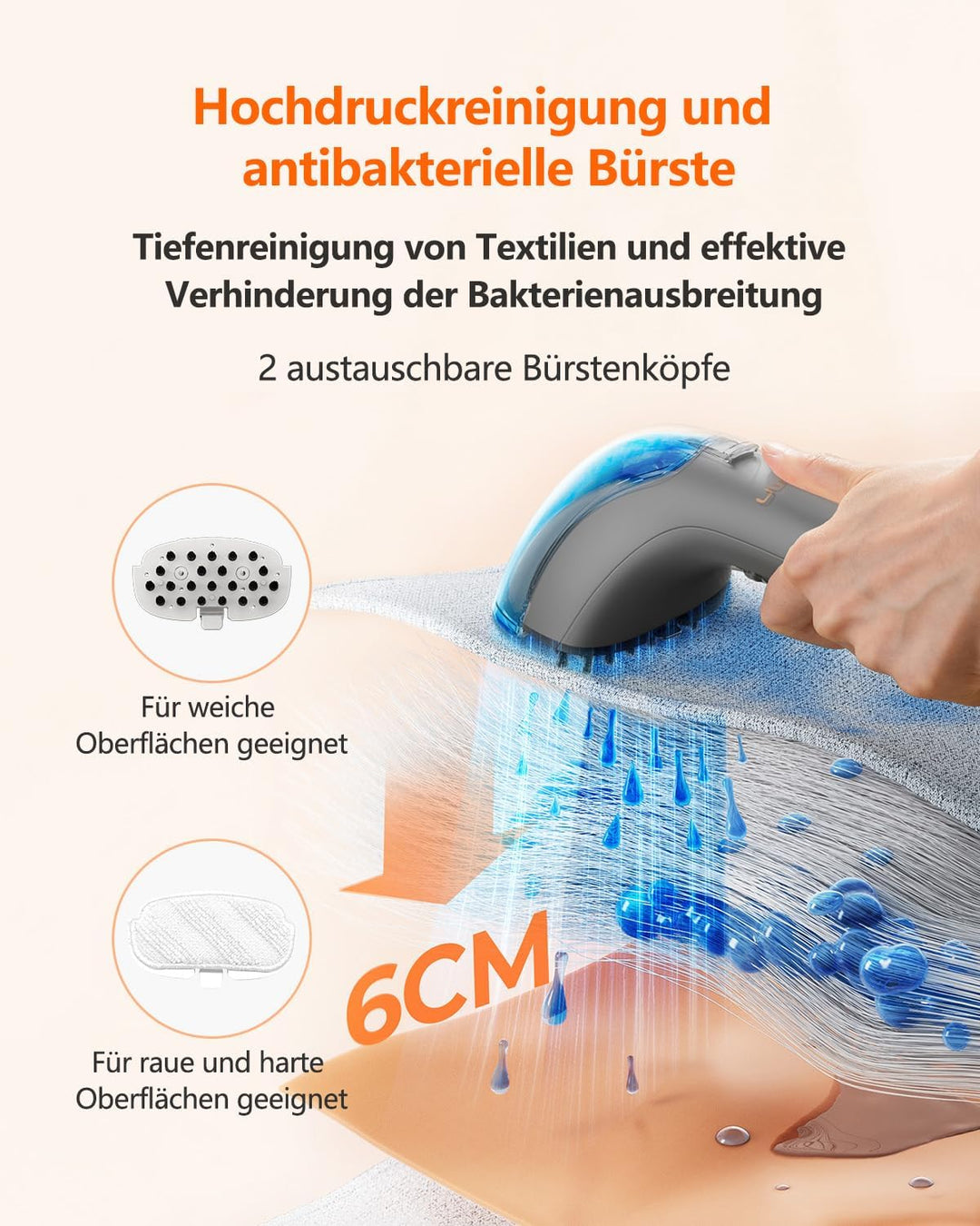 Uwant B200, Reinigungsgerät für Polster, 1900W, mit Dampfreinigungsfunktion | Geeignet für Teppiche,