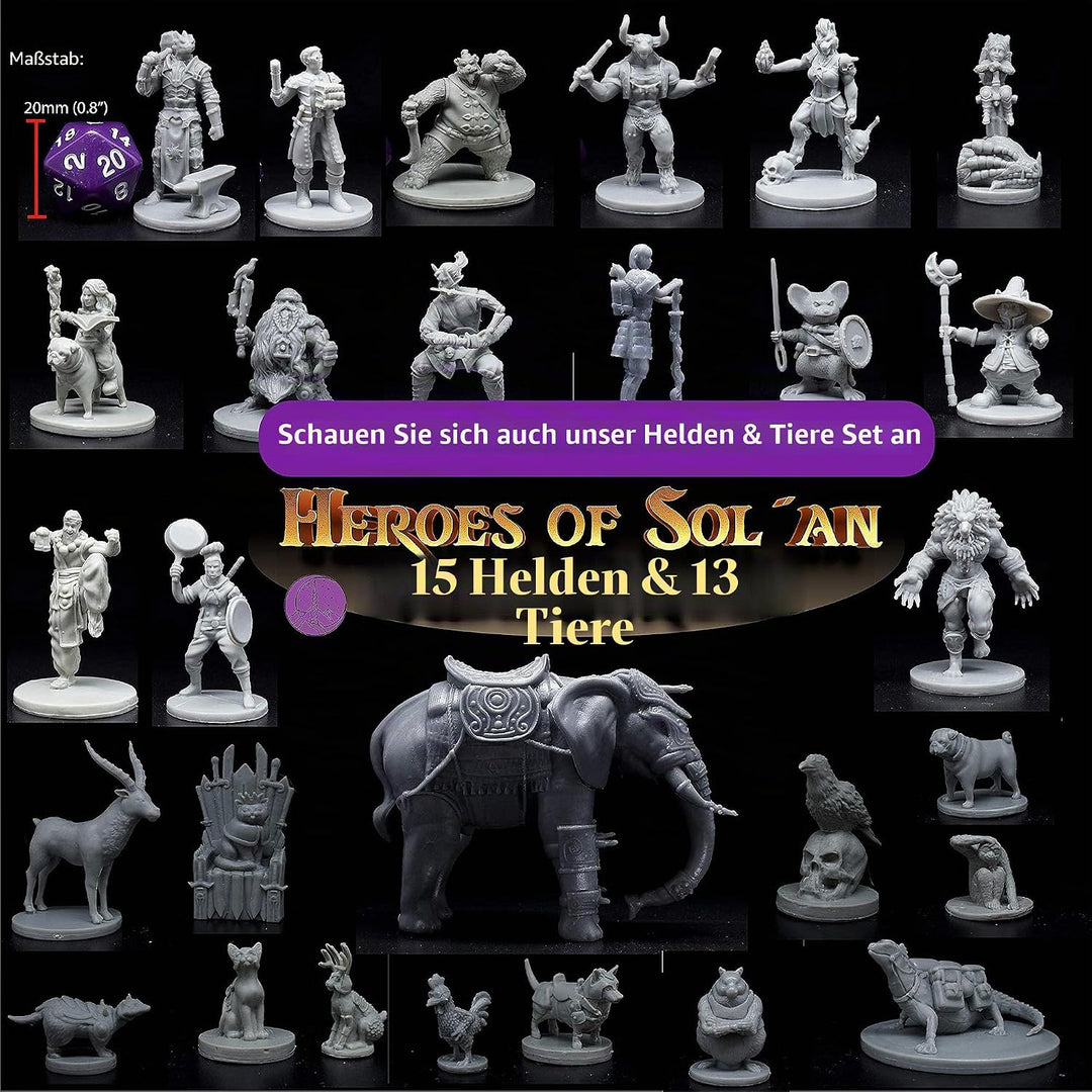 29 Heroische Stadtbewohner Fantasy Miniaturen für D&D - Dungeons and Dragons Starterset - Unlackiert