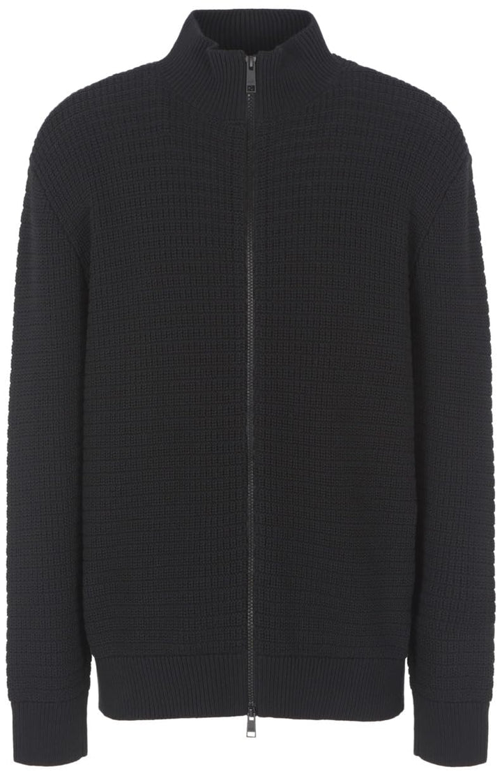 Armani Exchange Herren Long Sleeves,Double Zip, Cotton Cardigan Sweater XS Schwarz, XS Schwarz
