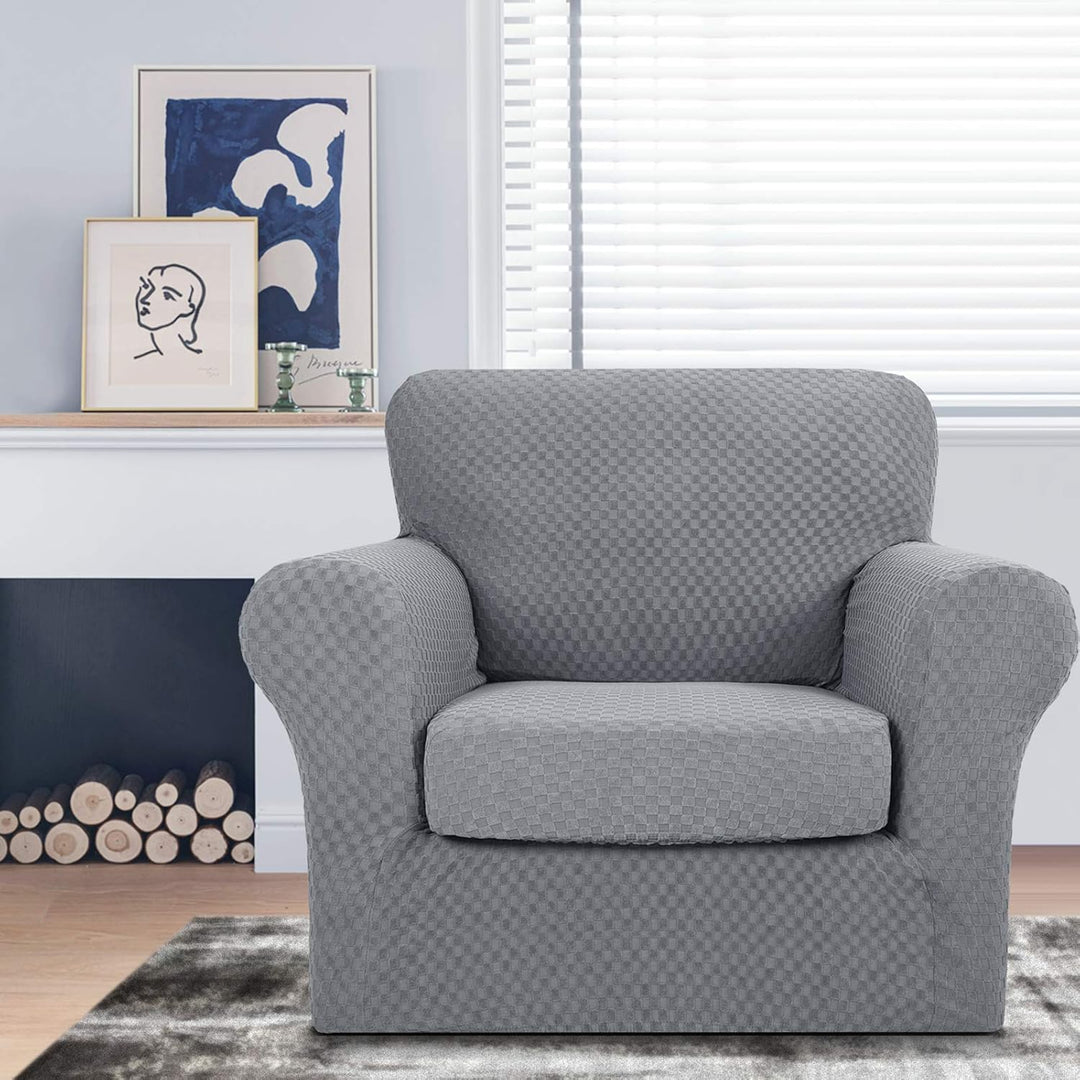 MAXIJIN Stretch Sesselbezug Sofabezug mit Separatem 1 Kissenbezügen Couchbezug Sessel für Wohnzimmer
