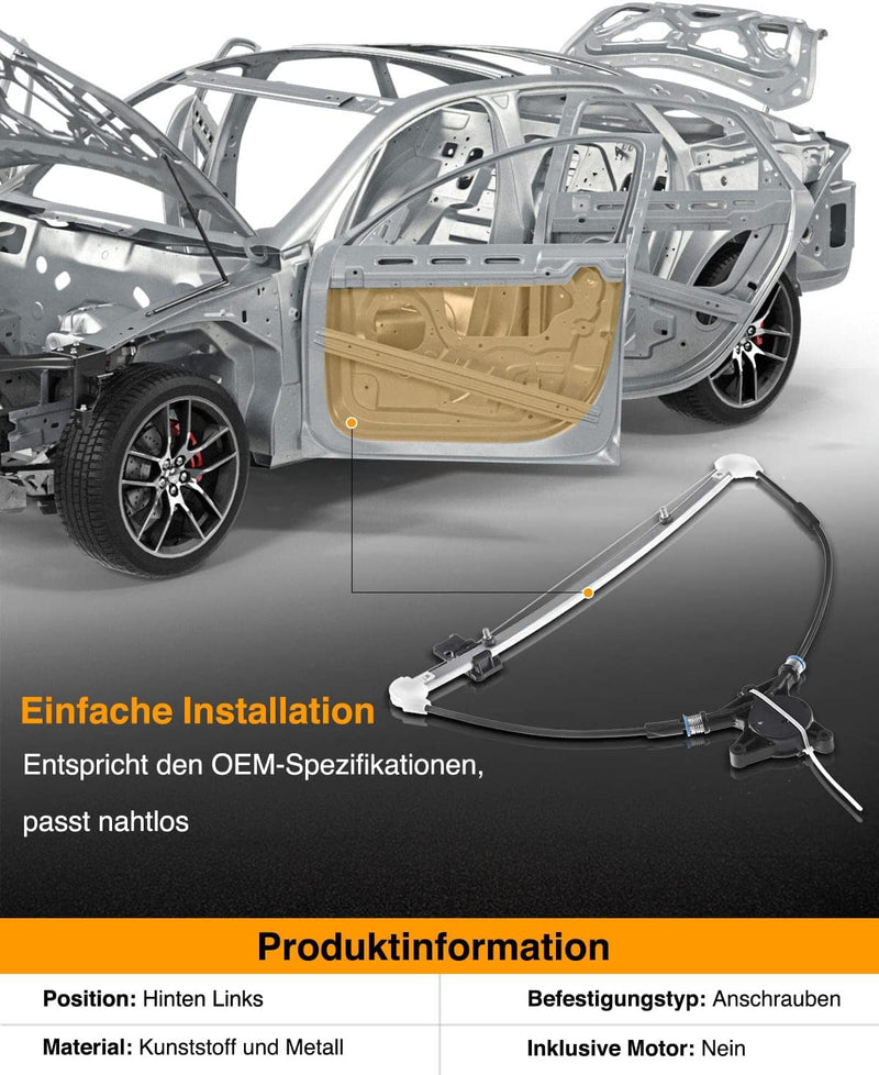 Frankberg Fensterheber Ohne Motor Hinten Links Kompatibel mit 6 Hatchback G.G 2002-2007 6 Station Wa