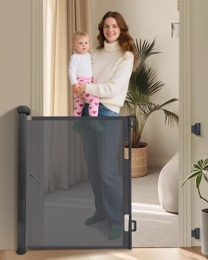 Türschutzgitter Ausziehbar 0-140 cm, Treppenschutzgitter Ausziehbar, Sicherheitsgitter Baby mit Einh