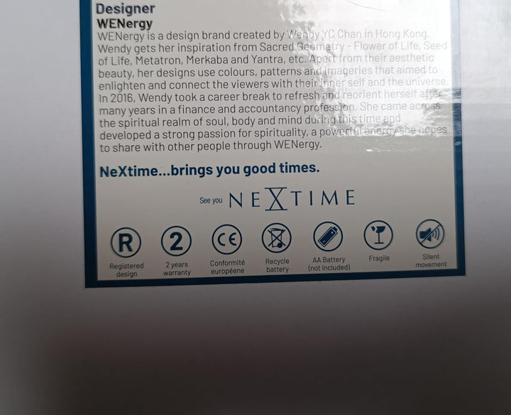 NeXtime Wanduhr "CROSS", lautlos, rund, Stein / Metall, Grau, ø 35 cm