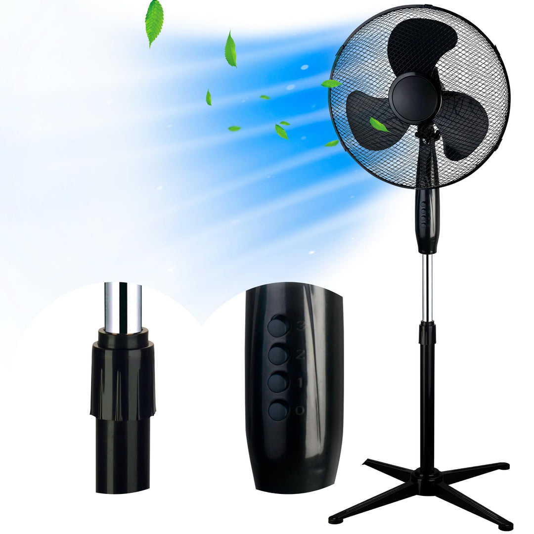 EXTRALINK Standventilator, Ventilator mit 3 Geschwindigkeitsstufen Durchmesser 40 cm Höhenverstellba