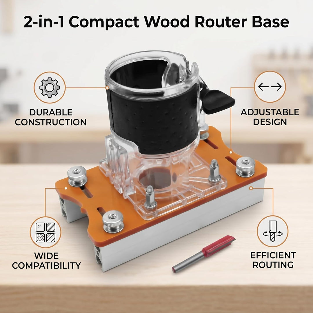 2-in-1 Holzbearbeitungsfräser Basis-Lokator, multifunktionales Schlitzwerkzeug mit präziser Führung