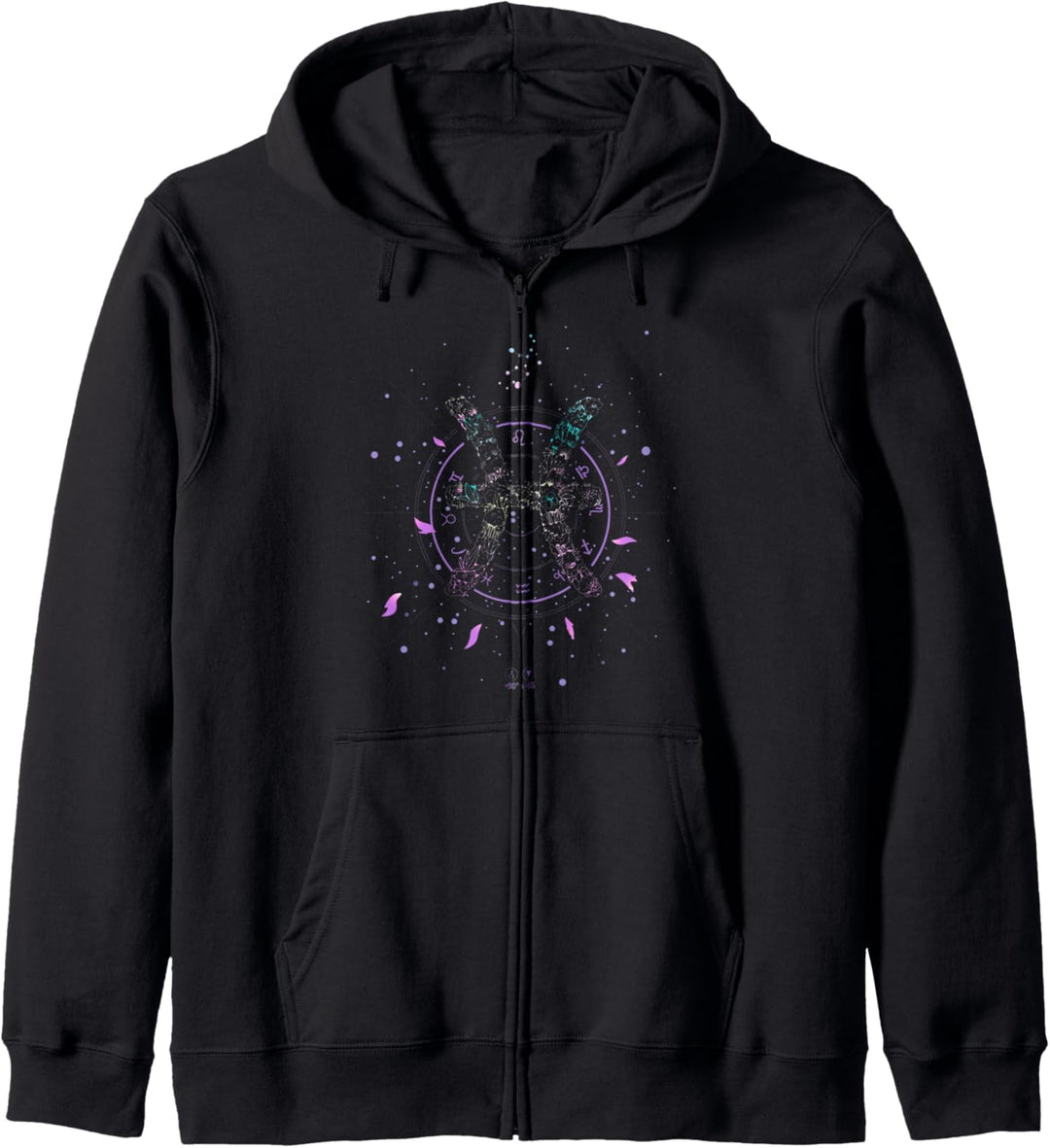 Pisces Zodiac Sign Floral Flower February March Birthday Kapuzenjacke
