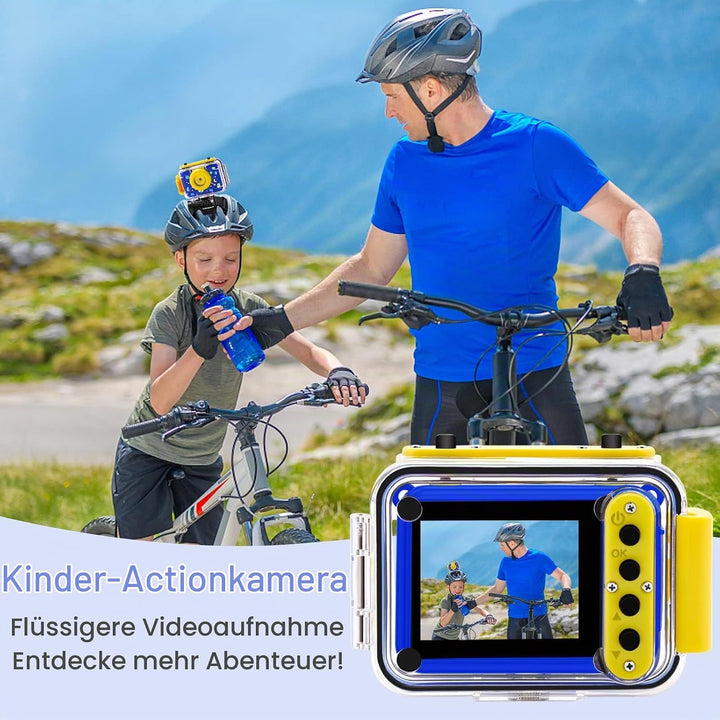GKTZ Kinderkamera wasserdichte,Unterwasserkamera-1080P Selfie Digitalkamera Fotoapparat für Kinder,