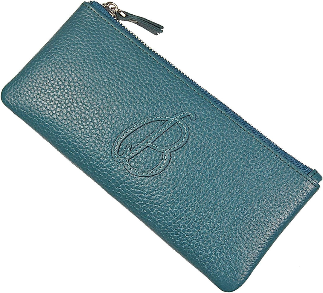 Kosmetiktasche Leder Kosmetiketui Schminktasche Stifteetui Make up Beauty Tasche GoBago (Petrol), Pe