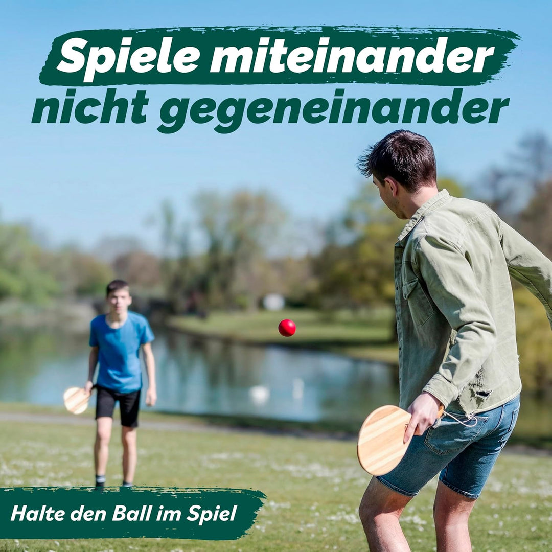 two46 Beachball Set - Frescobol l Der Trendsport aus Brasilien - Handgefertigte Schläger aus Holz (i