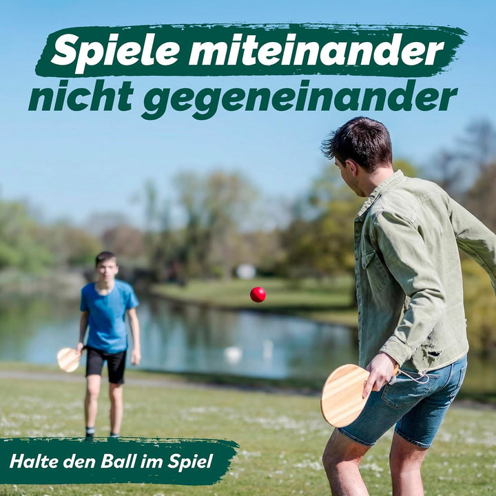 two46 Beachball Set - Frescobol l Der Trendsport aus Brasilien - Handgefertigte Schläger aus Holz (i