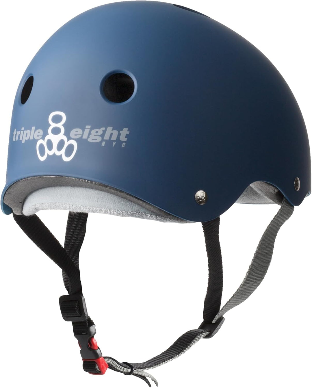 Triple Eight Herren Zertifizierter Sweatsaver-Helm Skate-und Skateboard S Navy Rubber, S Navy Rubber