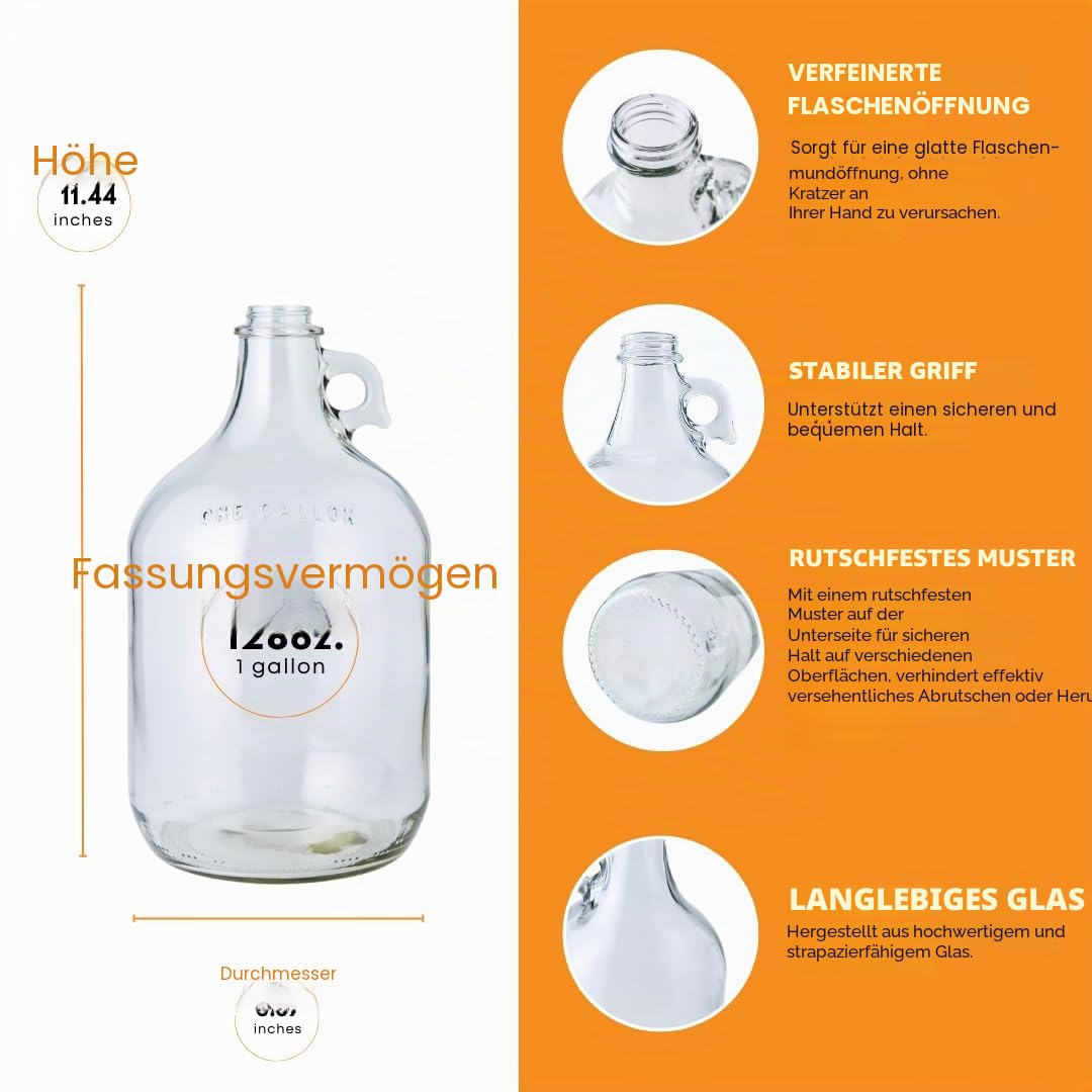 Home Brew 2118551 Ohio Weingärer aus Glas, inkl. Gummistopfen und Luftschloss, ca. 45 l