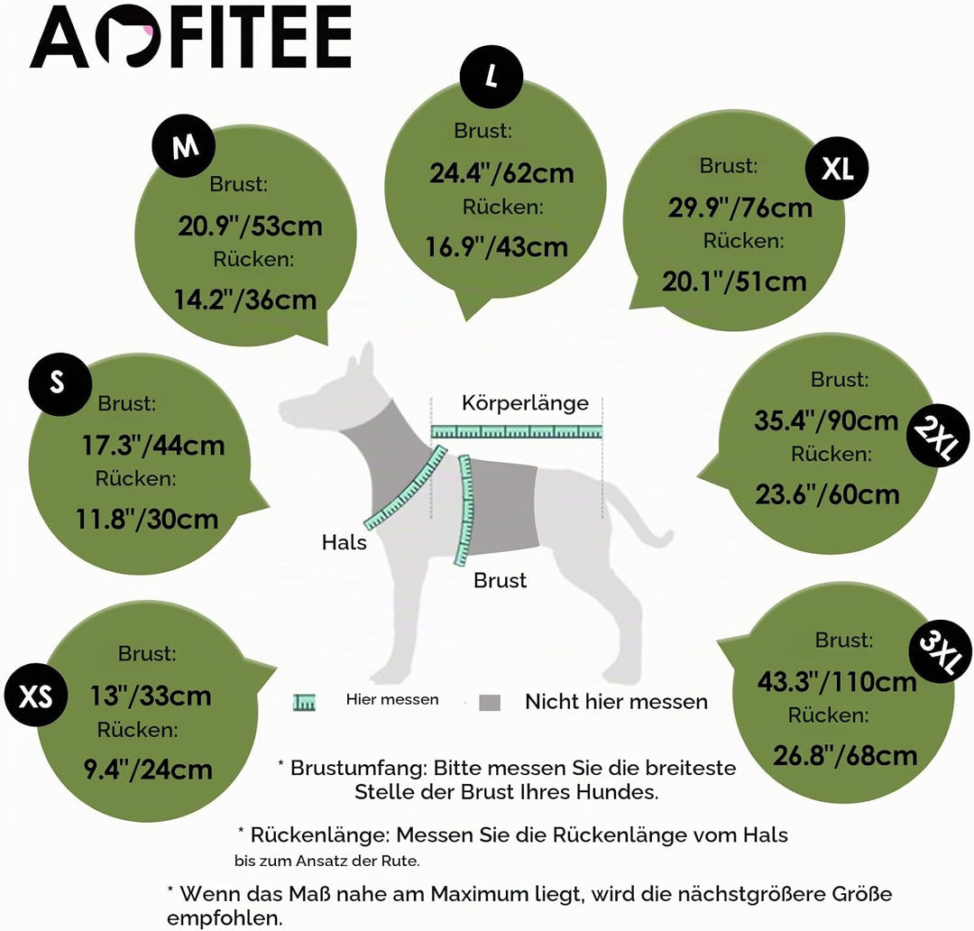 AOFITEE Extra Grosser Hundemantel, Warme Wasserdichter &amp; Winddichter Hundejacke mit Bauchschutz, Rol