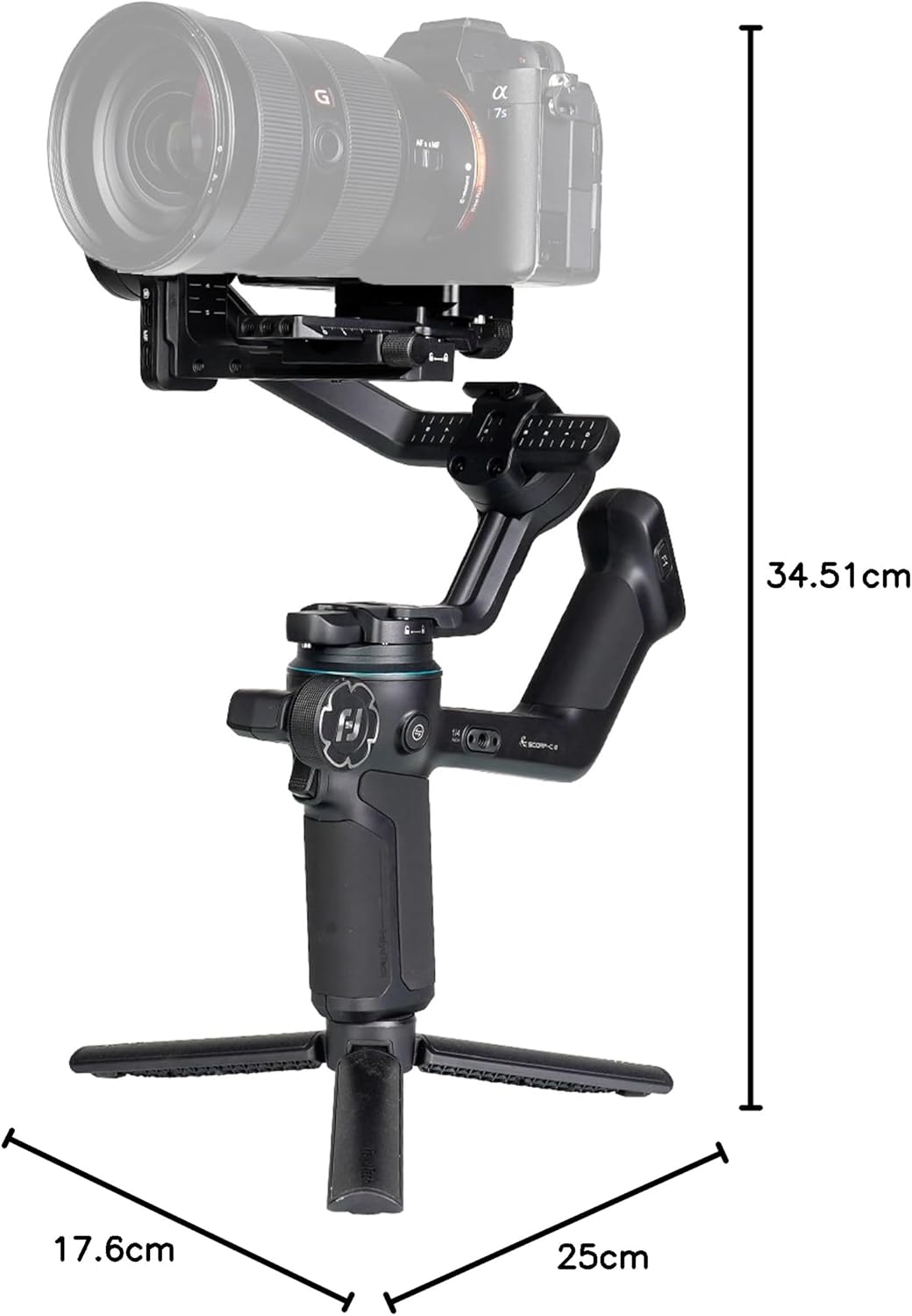 FeiyuTech [Offizielle] SCORP-C2 3-Achsen-Kamerastabilisator Gimbal mit KI-Tracking 4.0, Tastenbedien