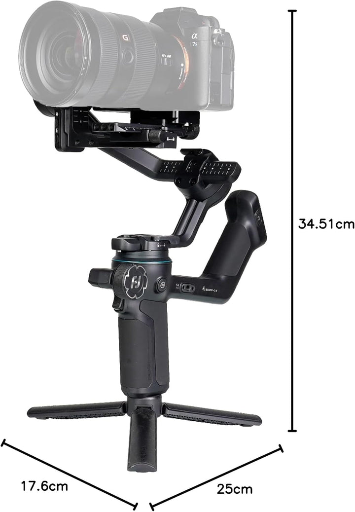 FeiyuTech [Offizielle] SCORP-C2 3-Achsen-Kamerastabilisator Gimbal mit KI-Tracking 4.0, Tastenbedien