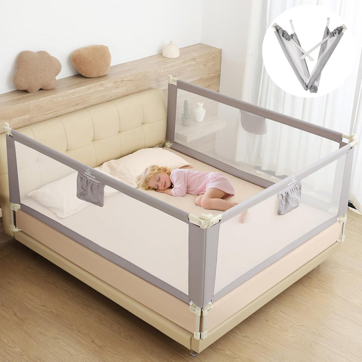Bettgitter für Kleinkinder, Bettschutzgitter Kinderbettgitter für Kinder Babybettgitter Klappbar, Ki