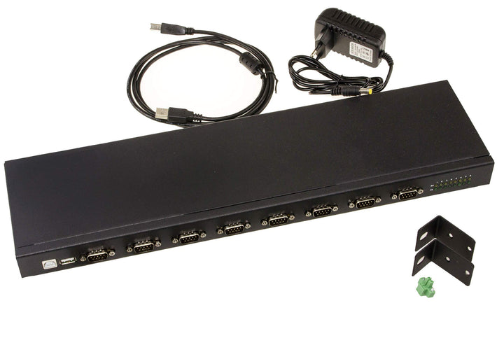 KALEA-INFORMATIQUE Industrieller USB zu 8 Ports COM RS232 DB9 Konverter mit Rackmount Metallgehäuse.