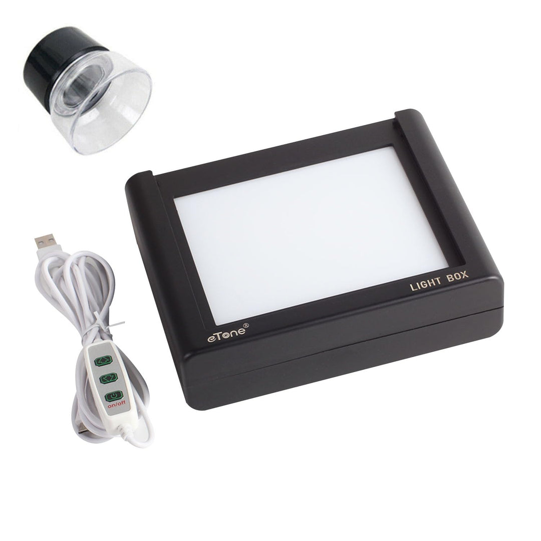 eTone LED Film Diabetrachter Film-Betrachter Light Box mit 10-fache Lupe