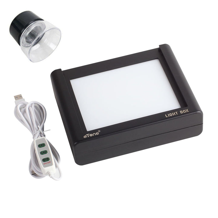 eTone LED Film Diabetrachter Film-Betrachter Light Box mit 10-fache Lupe