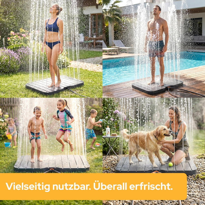 Arebos Bodendusche Garten | Outdoor Dusche Fussrad 4m Fontänenhöhe | Gartendusche Warm- & Kaltwasser