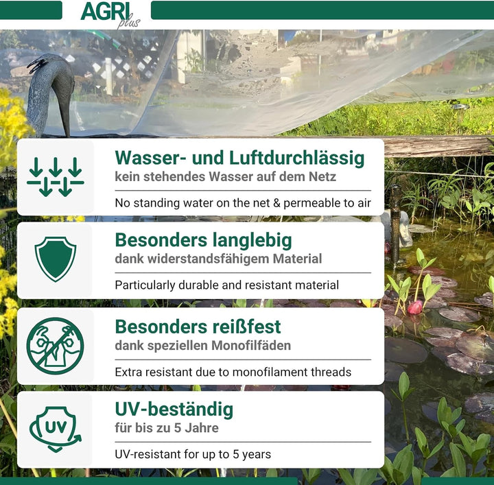 AGRI plus Universalnetz für Sandkasten, Pool &amp; Teich | 4 x 5 m | Verschiedene Masse | Netz engmaschi