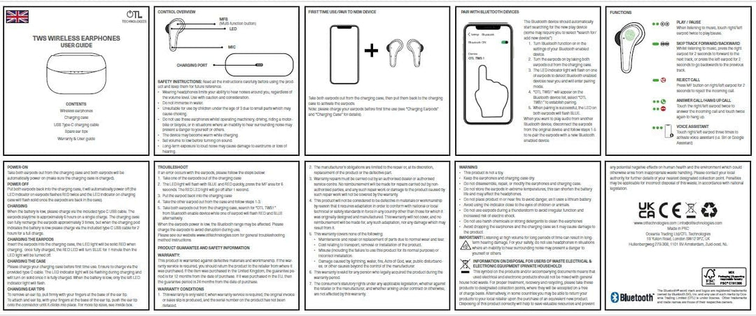 OTL Technologies Bluetooth-Kopfhörer V5.0 Pokemon Pokeball mit Ladebox
