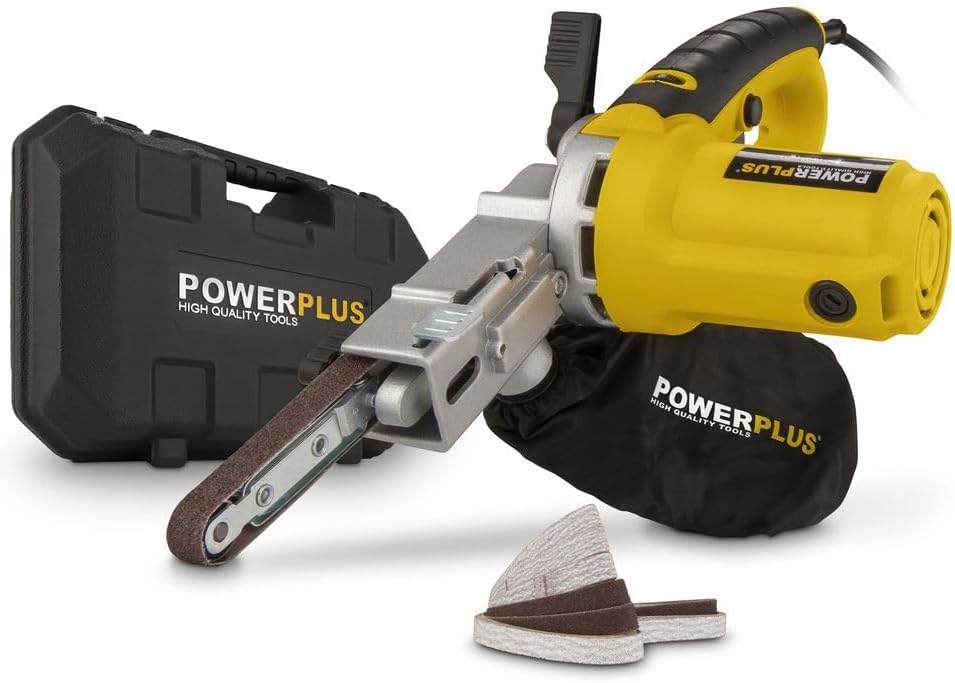 POWERPLUS POWX139 - Lijadora de banda 400w, Schwarz/Gelb