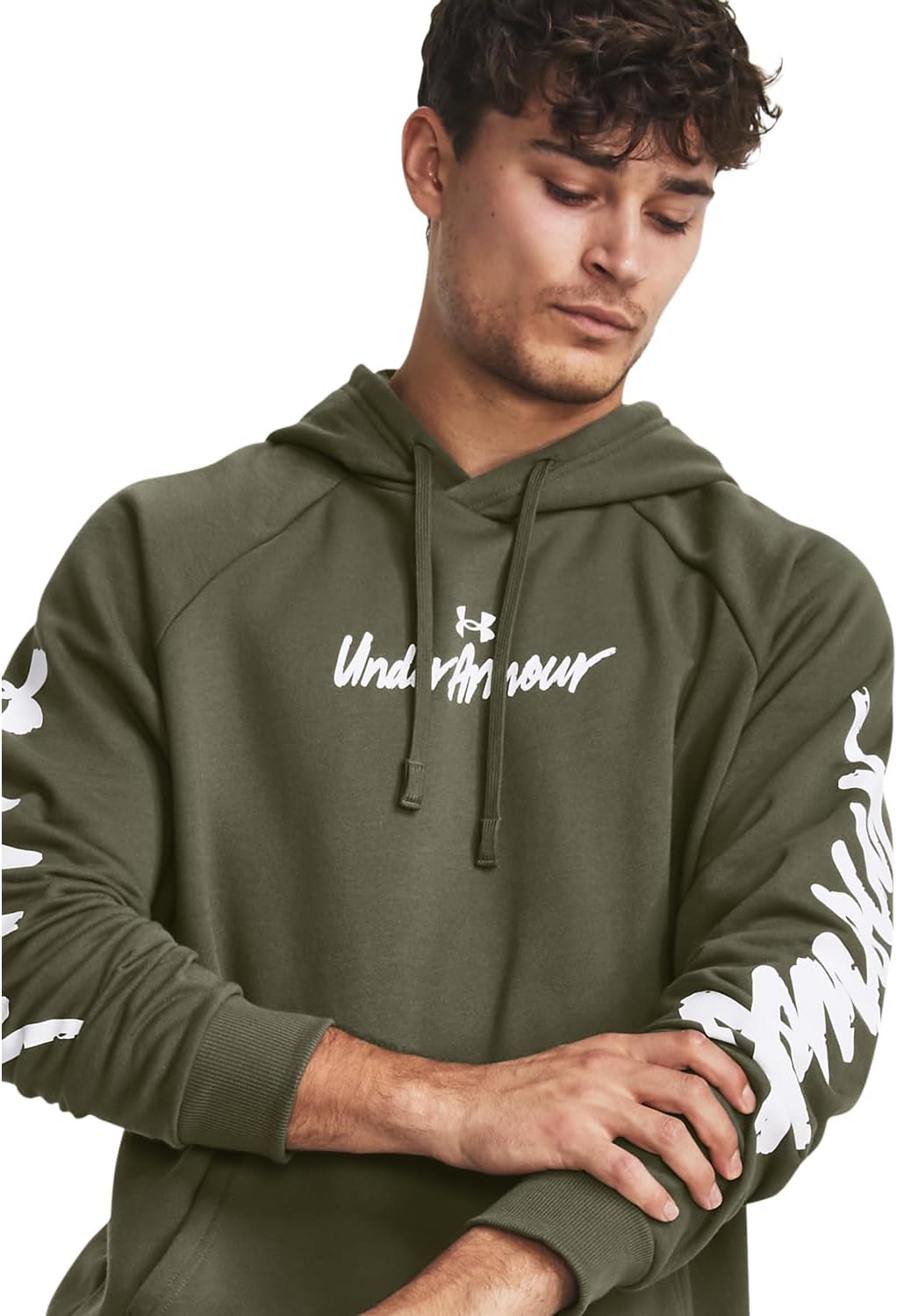 Under Armour Rival Graphic Hoody Training Herren XS (390) Marine Od Green/White, XS (390) Marine Od